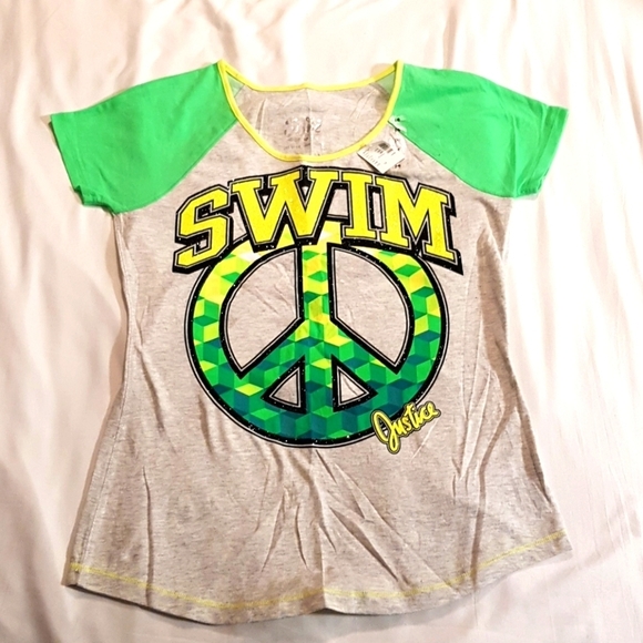Justice girls size 14 Swim designed shirt - Picture 1 of 5